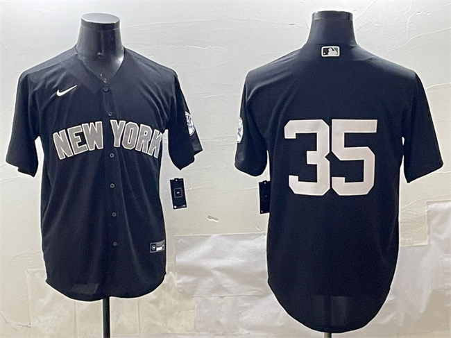 Men's New York Yankees #35 Cody Bellinger Black Cool Base Stitched Baseball Jersey Men's New York Yankees #35 Cody Bellinger Black Cool Base Stitched Baseball Jersey