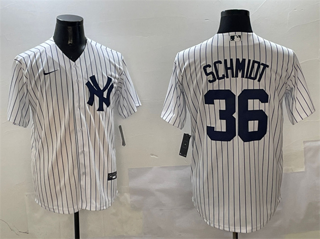 Men's New York Yankees #36 Clarke Schmidt White Cool Base Stitched Baseball Jersey Men's New York Yankees #36 Clarke Schmidt White Cool Base Stitched Baseball Jersey