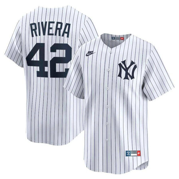Men's New York Yankees #42 Mariano Rivera White Home Limited Stitched Baseball Jersey Men's New York Yankees #42 Mariano Rivera White Home Limited Stitched Baseball Jersey