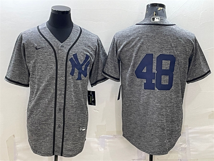 Men's New York Yankees #48 Anthony Rizzo Grey Stitched Jersey Men's New York Yankees #48 Anthony Rizzo Grey Stitched Jersey