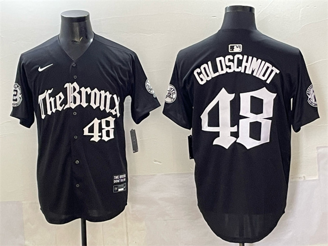 Men's New York Yankees #48 Paul Goldschmidt Black 'Gothic Legacy Edition' Vapor Premier Limited Stitched Baseball Jersey