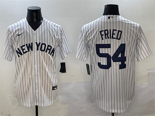 Men's New York Yankees #54 Max Fried White Cool Base Stitched Baseball Jersey 1