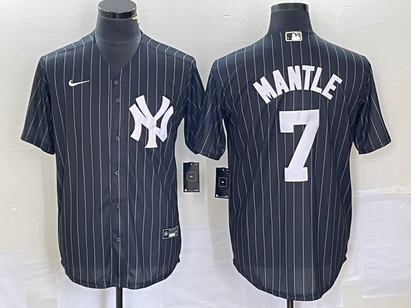 Men's New York Yankees #7 Mickey Mantle Black Cool Base Stitched Baseball Jersey Men's New York Yankees #7 Mickey Mantle Black Cool Base Stitched Baseball Jersey