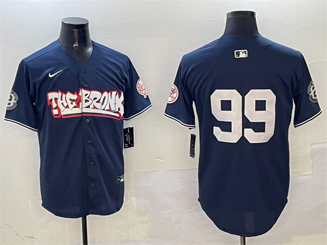 Men's New York Yankees #99 Aaron Judge Navy Bronx Graffiti Vapor Limited Stitched Baseball Jersey