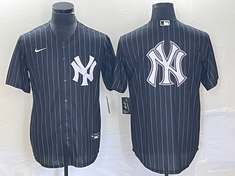 Men's New York Yankees Black Team Big Logo With Patch Cool Base Stitched Baseball Jersey 8 Men's New York Yankees Black Team Big Logo With Patch Cool Base Stitched Baseball Jersey 8