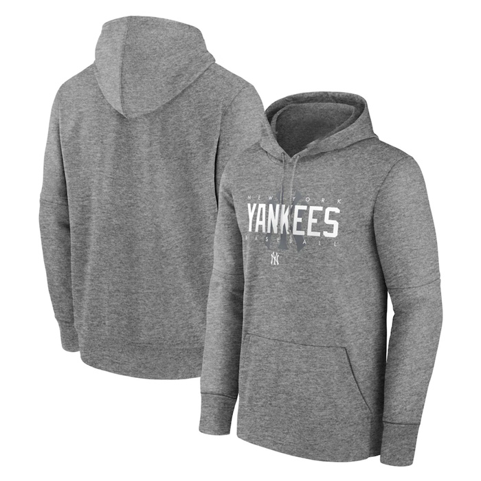 Men's New York Yankees Grey Pregame Performance Pullover Hoodie Men's New York Yankees Grey Pregame Performance Pullover Hoodie