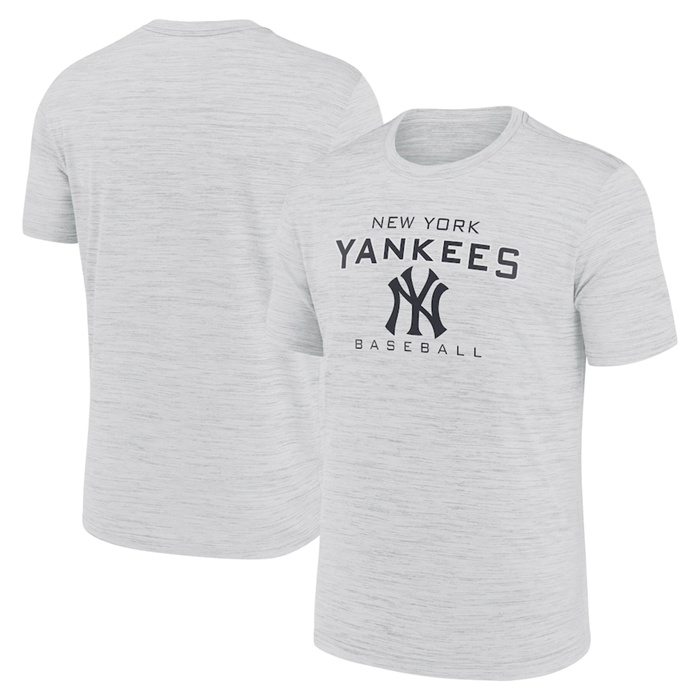 Men's New York Yankees Grey Velocity Practice Performance T-Shirt Men's New York Yankees Grey Velocity Practice Performance T-Shirt