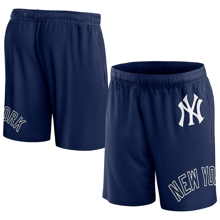 Men's New York Yankees Navy Clincher Mesh Shorts Men's New York Yankees Navy Clincher Mesh Shorts