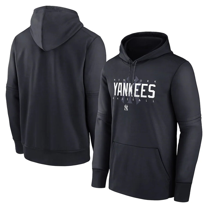 Men's New York Yankees Navy Pregame Performance Pullover Hoodie Men's New York Yankees Navy Pregame Performance Pullover Hoodie