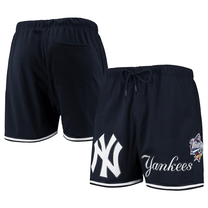 Men's New York Yankees Navy Team Logo Mesh Shorts Men's New York Yankees Navy Team Logo Mesh Shorts