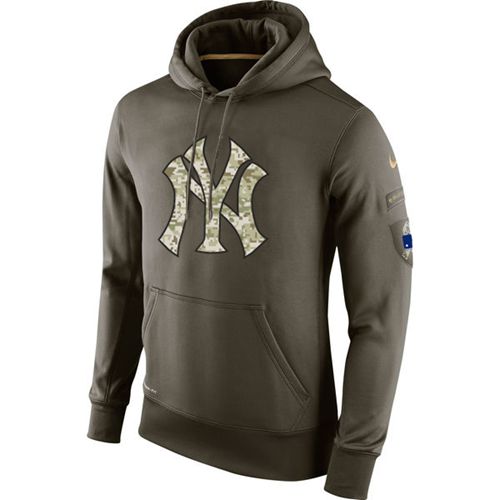 Men's New York Yankees Nike Olive Salute To Service KO Performance Hoodie Men's New York Yankees Nike Olive Salute To Service KO Performance Hoodie
