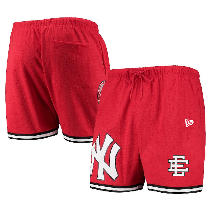 Men's New York Yankees Red Mesh Shorts Men's New York Yankees Red Mesh Shorts