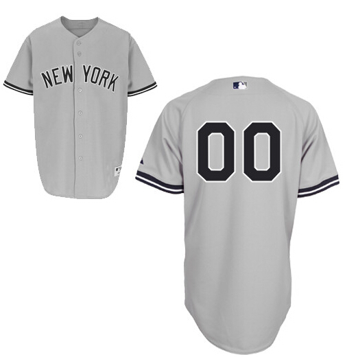 Men's New York Yankees Road Gray Authentic Customized Baseball Jersey Men's New York Yankees Road Gray Authentic Customized Baseball Jersey