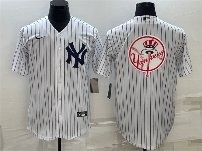 Men's New York Yankees White Team Big Logo Cool Base Stitched Baseball Jersey Men's New York Yankees White Team Big Logo Cool Base Stitched Baseball Jersey