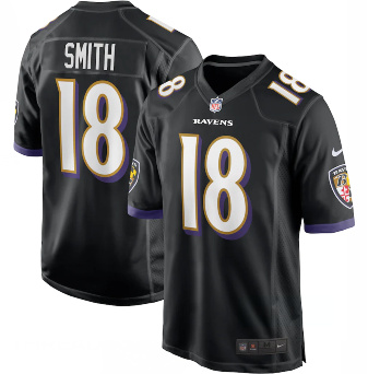 Men's Nike Baltimore Ravens #18 Roquan Smith Black Vapor Limited Jersey Men's Nike Baltimore Ravens #18 Roquan Smith Black Vapor Limited Jersey