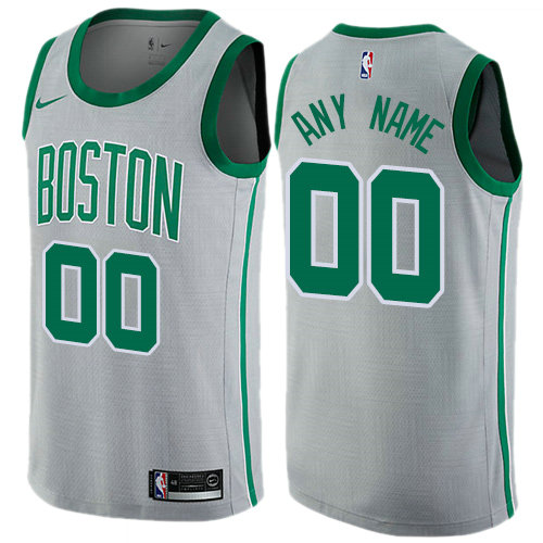 Men's Nike Boston Celtics Customized Swingman Gray NBA City Edition Jersey Men's Nike Boston Celtics Customized Swingman Gray NBA City Edition Jersey