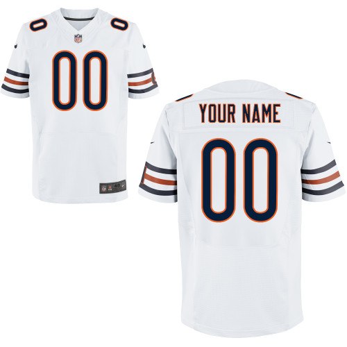 Men's NEW Chicago Bears Customized Elite White Jerseys