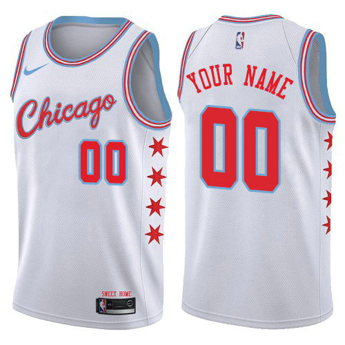 Men's Nike Chicago Bulls Customized Authentic White NBA City Edition Jersey Men's Nike Chicago Bulls Customized Authentic White NBA City Edition Jersey