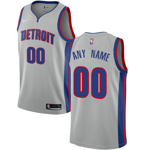 Men's Nike Detroit Pistons Customized Authentic Silver NBA Statement Edition Jersey Men's Nike Detroit Pistons Customized Authentic Silver NBA Statement Edition Jersey