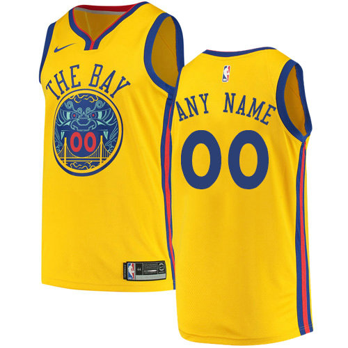 Men's Nike Golden State Warriors Customized Authentic Gold NBA City Edition Jersey Men's Nike Golden State Warriors Customized Authentic Gold NBA City Edition Jersey