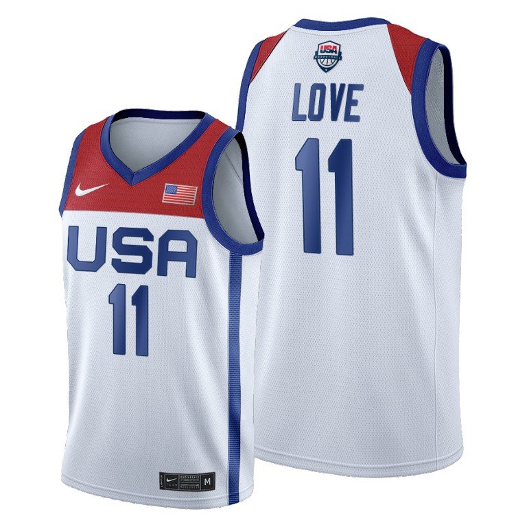 Men's Nike Kevin Love White USA Basketball 2020 Summer Olympics Player Jersey