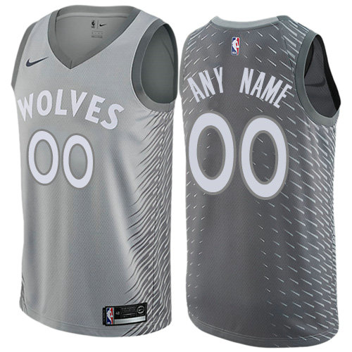 Men's Nike Minnesota Timberwolves Customized Authentic Gray NBA City Edition Jersey Men's Nike Minnesota Timberwolves Customized Authentic Gray NBA City Edition Jersey