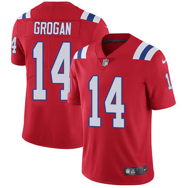 Men's Nike New England Patriots #14 Steve Grogan Red Alternate Vapor Untouchable Limited Player NFL Jersey Men's Nike New England Patriots #14 Steve Grogan Red Alternate Vapor Untouchable Limited Player NFL Jersey