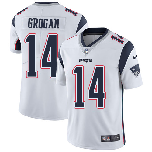 Men's Nike New England Patriots #14 Steve Grogan White Vapor Untouchable Limited Player NFL Jersey Men's Nike New England Patriots #14 Steve Grogan White Vapor Untouchable Limited Player NFL Jersey