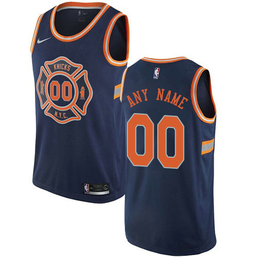 Men's Nike New York Knicks Customized Swingman Navy Blue NBA City Edition Jersey Men's Nike New York Knicks Customized Swingman Navy Blue NBA City Edition Jersey
