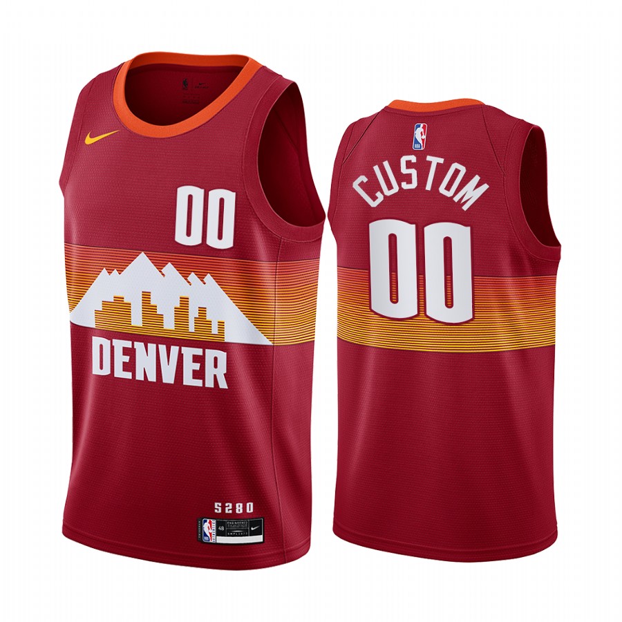 Men's Nike Nuggets Personalized Red NBA Swingman 2020-21 City Edition Jersey Men's Nike Nuggets Personalized Red NBA Swingman 2020-21 City Edition Jersey