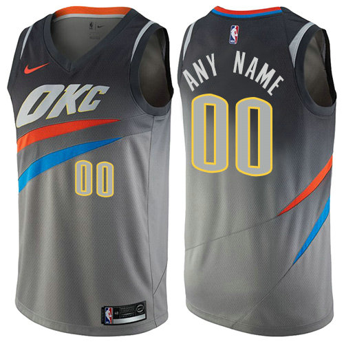 Men's Nike Oklahoma City Thunder Customized Swingman Gray NBA City Edition Jersey Men's Nike Oklahoma City Thunder Customized Swingman Gray NBA City Edition Jersey