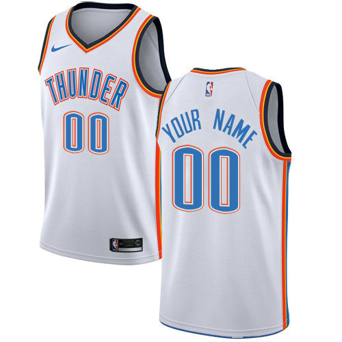 Men's Nike Oklahoma City Thunder Customized Swingman White Home NBA Association Edition Jersey Men's Nike Oklahoma City Thunder Customized Swingman White Home NBA Association Edition Jersey
