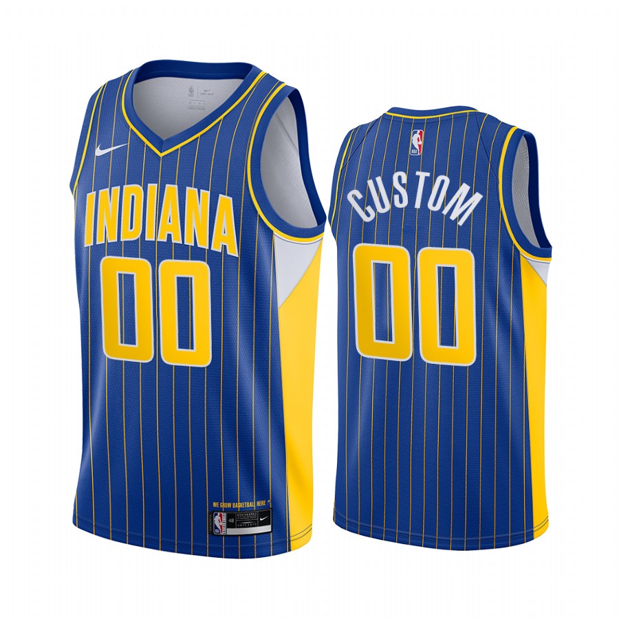 Men's Nike Pacers Personalized Blue NBA Swingman 2020-21 City Edition Jersey Men's Nike Pacers Personalized Blue NBA Swingman 2020-21 City Edition Jersey