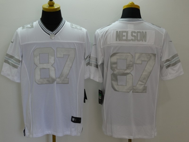 Men's Nike Packers #87 Jordy Nelson White NFL Limited Platinum Jersey Men's Nike Packers #87 Jordy Nelson White NFL Limited Platinum Jersey