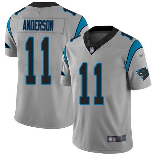 Men's Nike Panthers #11 Robby Anderson Silver Stitched NFL Limited Inverted Legend Jersey Men's Nike Panthers #11 Robby Anderson Silver Stitched NFL Limited Inverted Legend Jersey