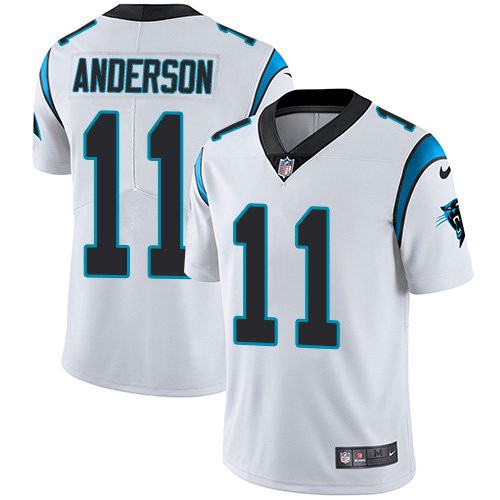 Men's Nike Panthers #11 Robby Anderson White Stitched NFL Vapor Untouchable Limited Jersey Men's Nike Panthers #11 Robby Anderson White Stitched NFL Vapor Untouchable Limited Jersey