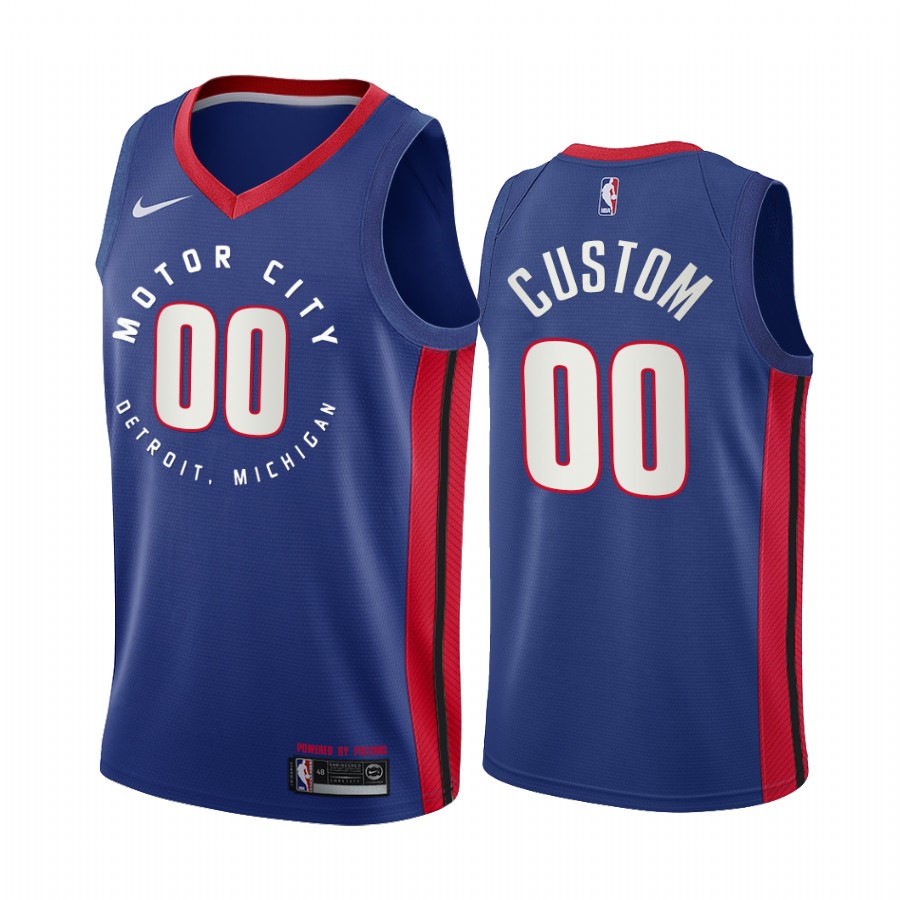 Men's Nike Pistons Personalized Blue NBA Swingman 2020-21 City Edition Jersey Men's Nike Pistons Personalized Blue NBA Swingman 2020-21 City Edition Jersey