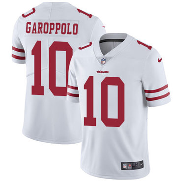 Men's Nike San Francisco 49ers #10 Jimmy Garoppolo White Stitched NFL Vapor Untouchable Limited Jersey Men's Nike San Francisco 49ers #10 Jimmy Garoppolo White Stitched NFL Vapor Untouchable Limited Jersey