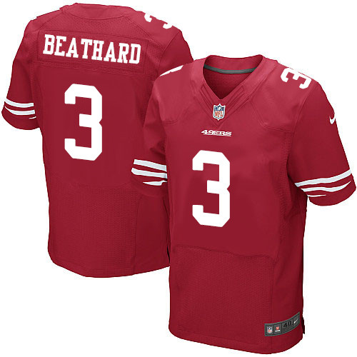 Men's Nike San Francisco 49ers #3 C. J. Beathard Elite Red Home NFL Jersey Men's Nike San Francisco 49ers #3 C. J. Beathard Elite Red Home NFL Jersey