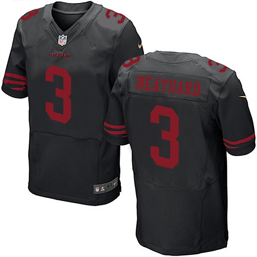 Men's Nike San Francisco 49ers #3 C. J. Beathard Elite black NFL Jersey Men's Nike San Francisco 49ers #3 C. J. Beathard Elite black NFL Jersey