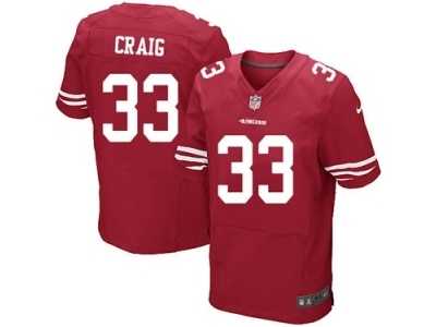 Men's Nike San Francisco 49ers #33 Roger Craig Elite Red Team Color NFL Jersey Men's Nike San Francisco 49ers #33 Roger Craig Elite Red Team Color NFL Jersey