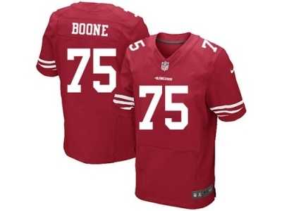 Men's Nike San Francisco 49ers #75 Alex Boone Elite Red Team Color NFL Jersey Men's Nike San Francisco 49ers #75 Alex Boone Elite Red Team Color NFL Jersey