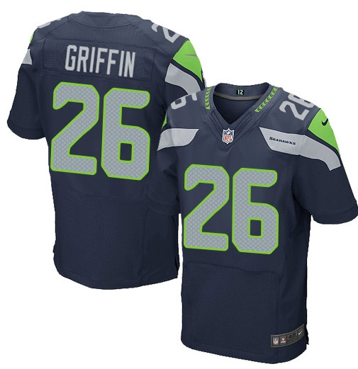 Men's Nike Seattle Seahawks #26 Shaquill Griffin Elite Steel Blue Team Color NFL Jersey