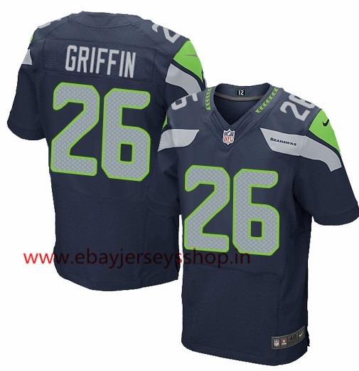 Men's Nike Seattle Seahawks #26 Shaquill Griffin Elite Steel Blue Team Color NFL Jersey