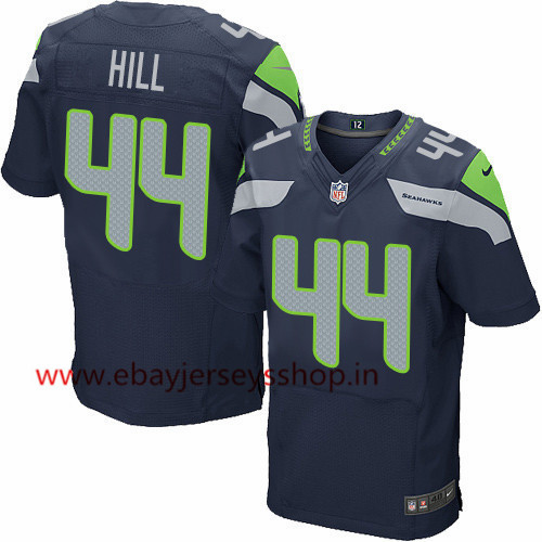 Men's Nike Seattle Seahawks #44 Delano Hill Elite Steel Blue Team Color NFL Jersey