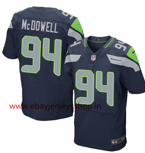 Men's Nike Seattle Seahawks #94 Malik McDowell Elite Blue NFL Jersey