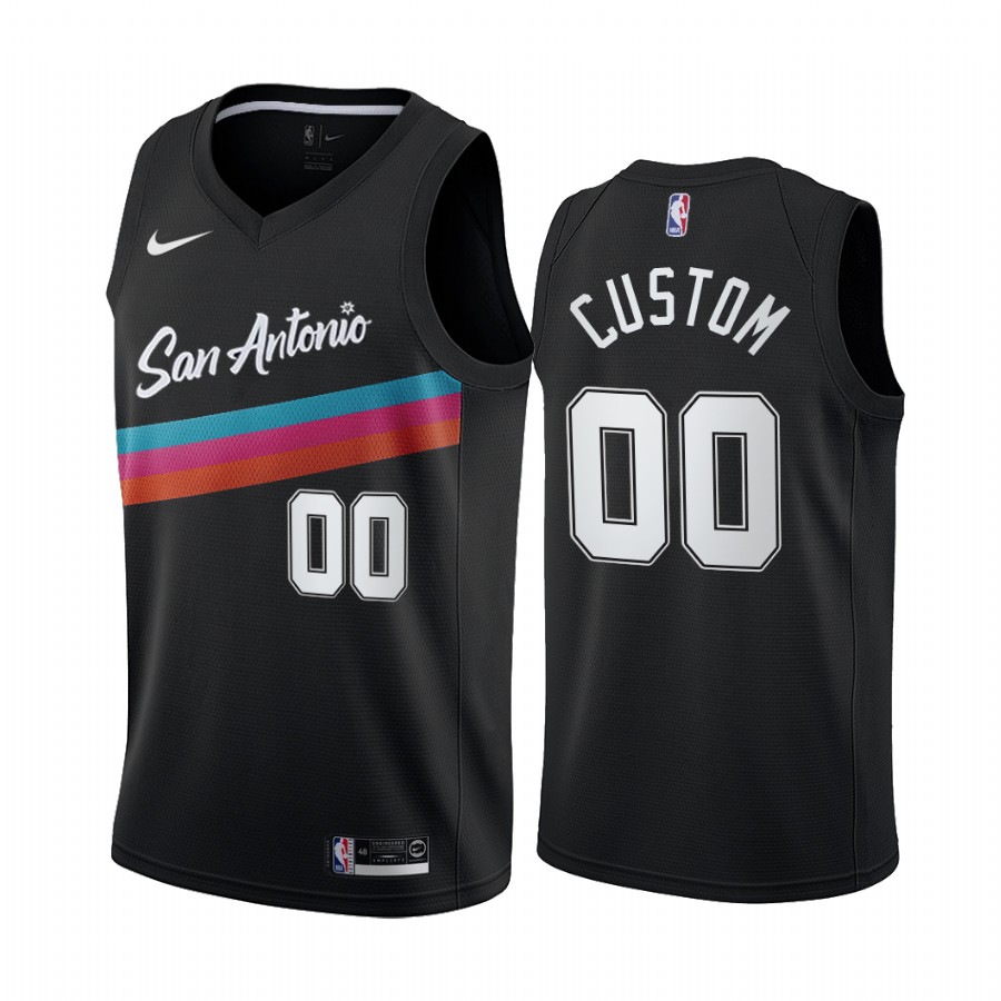 Men's Nike Spurs Personalized Black NBA Swingman 2020-21 City Edition Jersey Men's Nike Spurs Personalized Black NBA Swingman 2020-21 City Edition Jersey