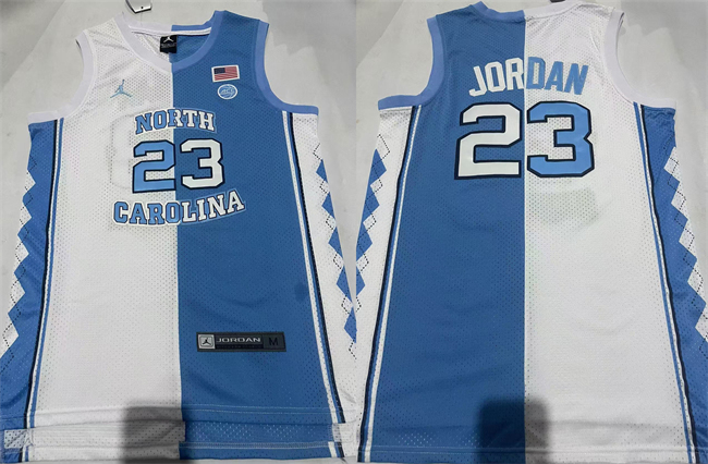 Men's North Carolina Tar Heels #23 Michael Jordan White Blue Stitched Jersey Men's North Carolina Tar Heels #23 Michael Jordan White Blue Stitched Jersey