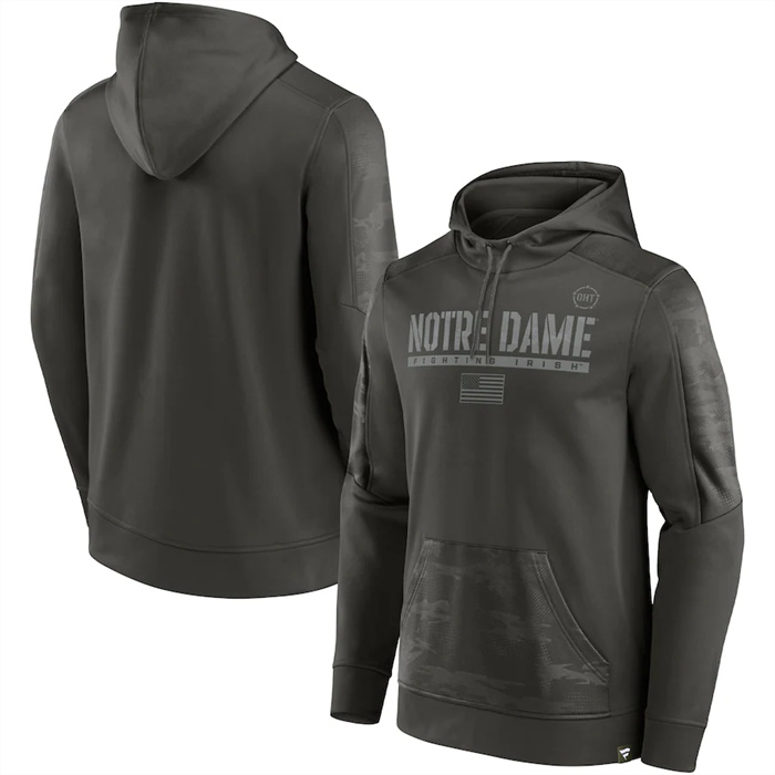 Men's Notre Dame Fighting Irish Olive OHT Military Appreciation Guardian Pullover Hoodie Men's Notre Dame Fighting Irish Olive OHT Military Appreciation Guardian Pullover Hoodie