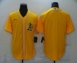 Men's Oakland Athletics Blank Yellow Stitched MLB Cool Base Nike Jersey Men's Oakland Athletics Blank Yellow Stitched MLB Cool Base Nike Jersey